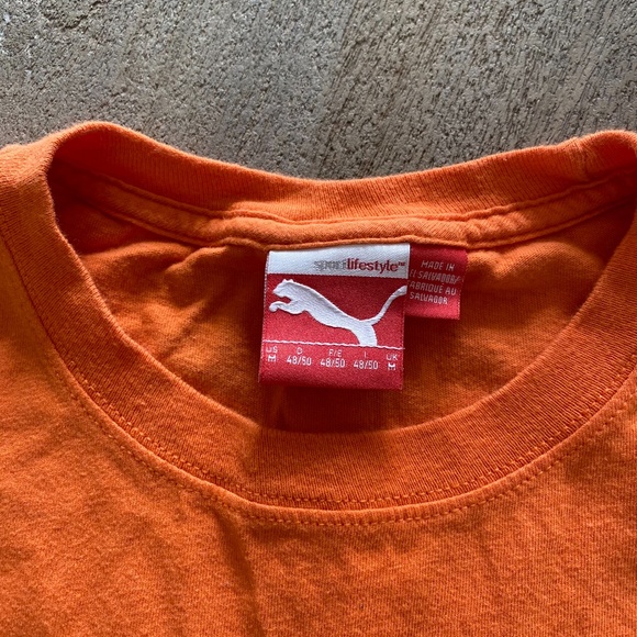 Puma Orange T-Shirt Men's Medium -I4 - Picture 2 of 3